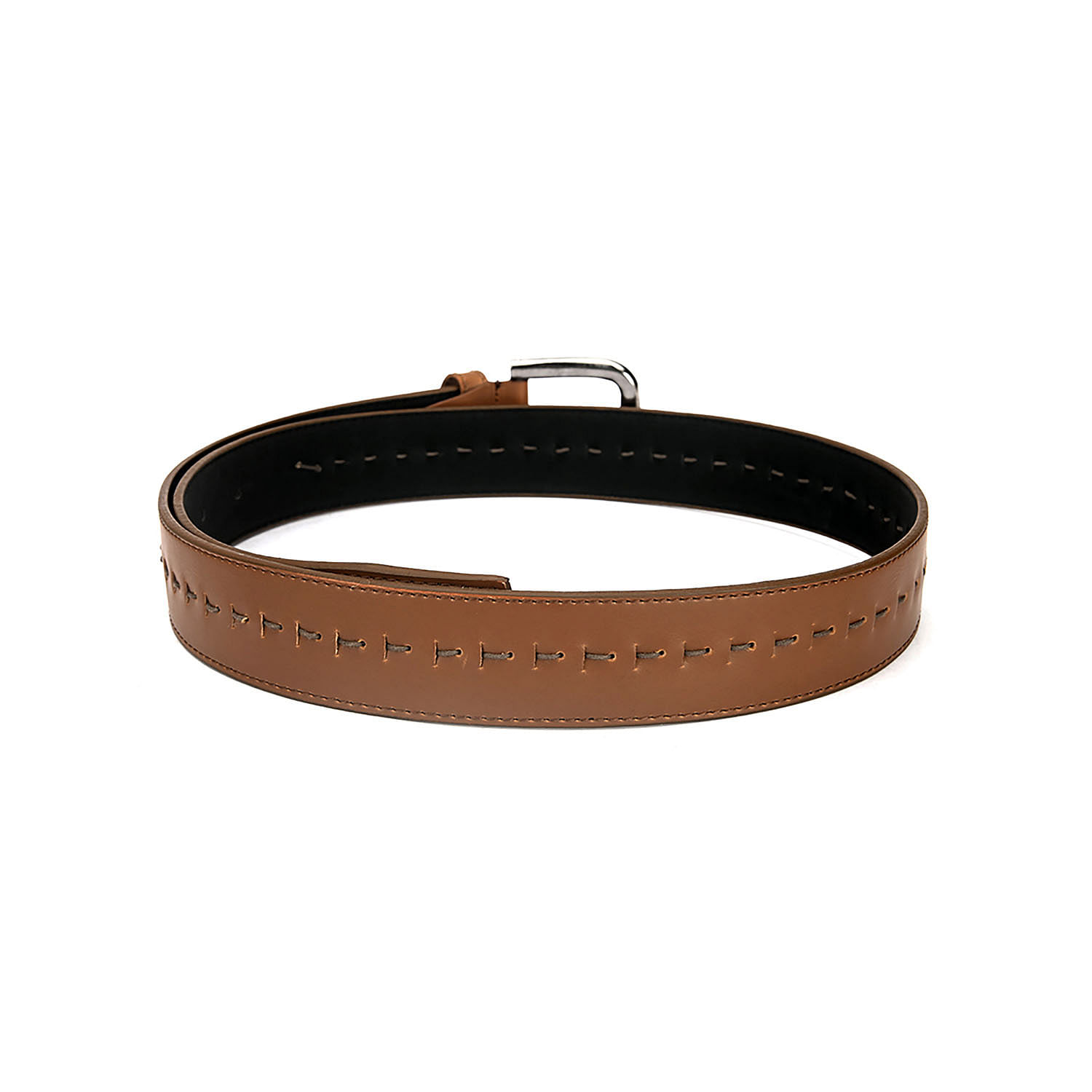 Men's Casual Textured Perforated Belt Tan-LZ-CB-103