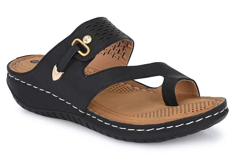 Pair-it Ladies Doctor Slippers-Wmn-LZ-DR-Slipper-102-Black