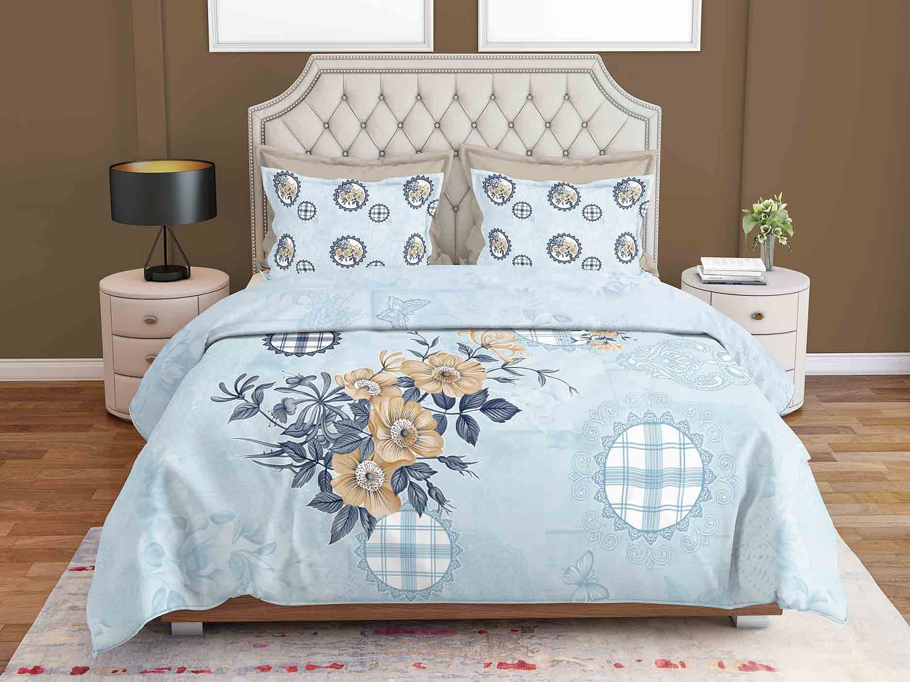 DOUBLE BEDSHEET PP 107,BLUE,KING SIZE