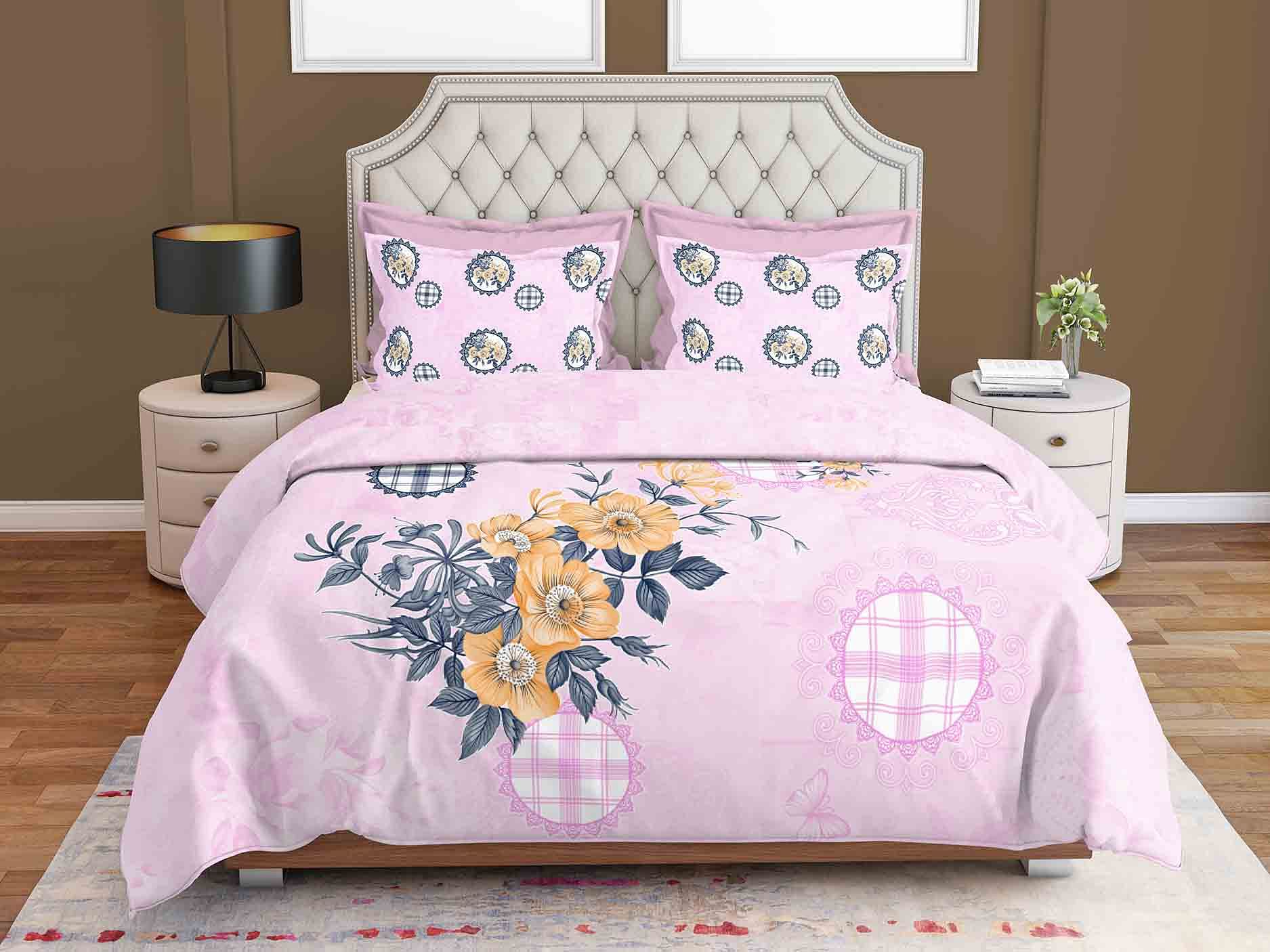 DOUBLE BEDSHEET PP 107,PINK,KING SIZE