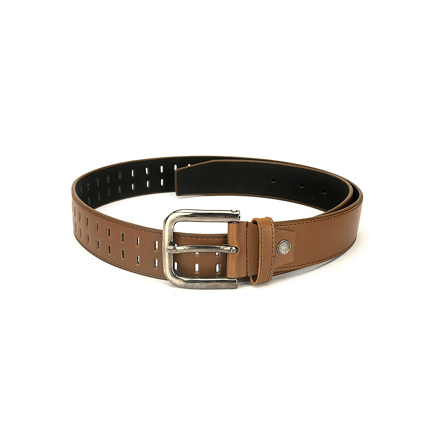 Men's Casual Textured Perforated Belt Tan - LZ-CB-104