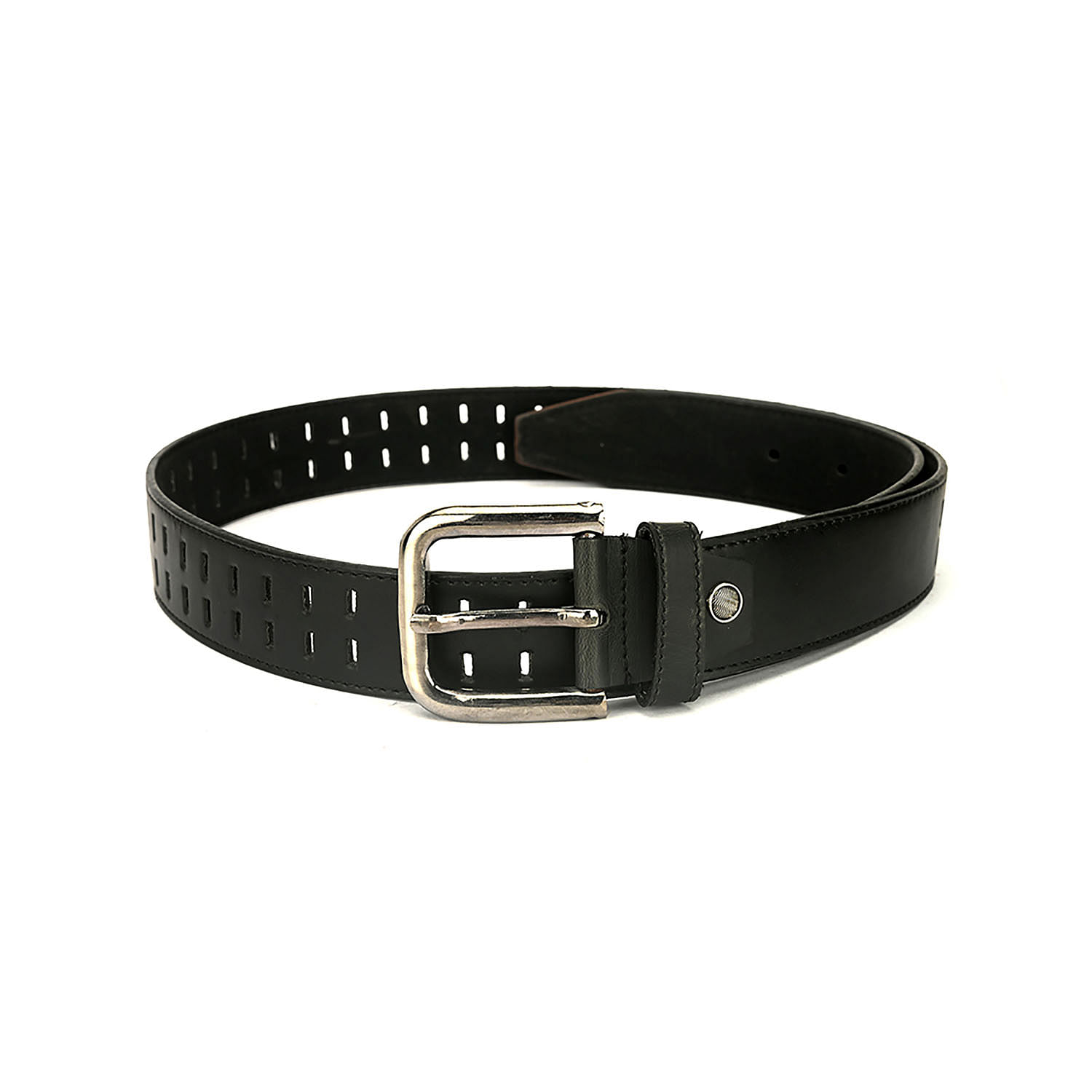 Men's Casual Textured Perforated Belt Black - LZ-CB-104