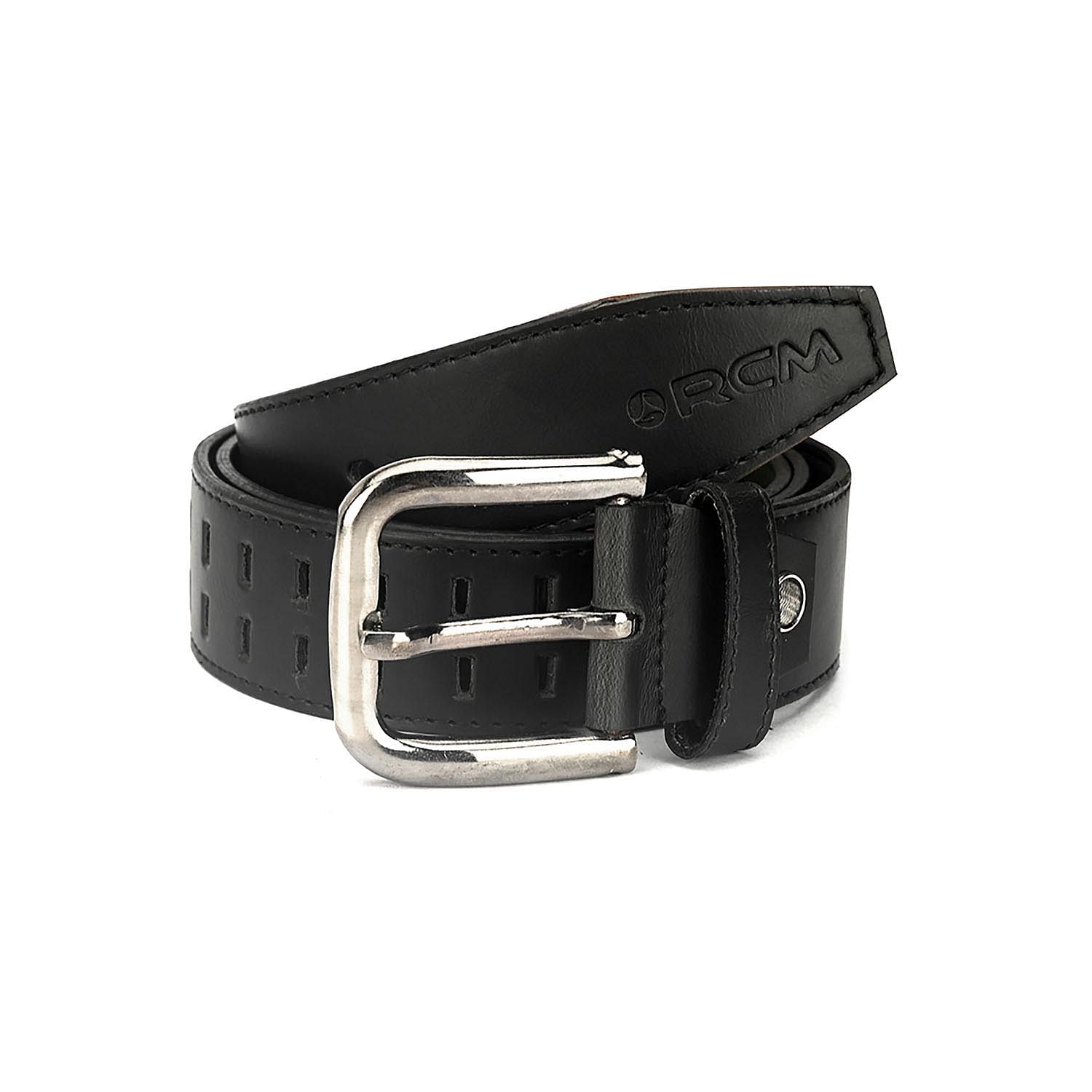 Men's Casual Textured Perforated Belt Black - LZ-CB-104