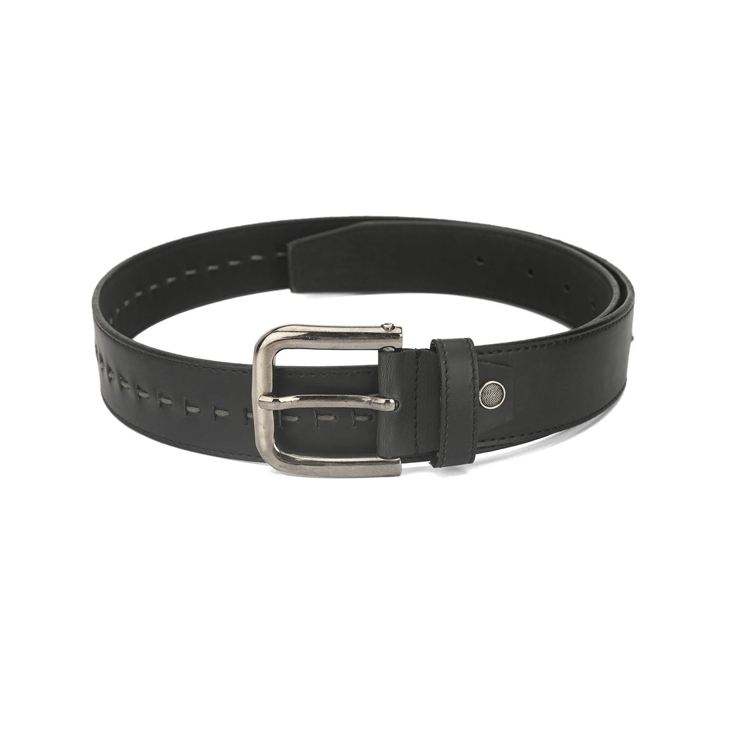 Men's Casual Textured Perforated Belt Black - LZ-CB-103