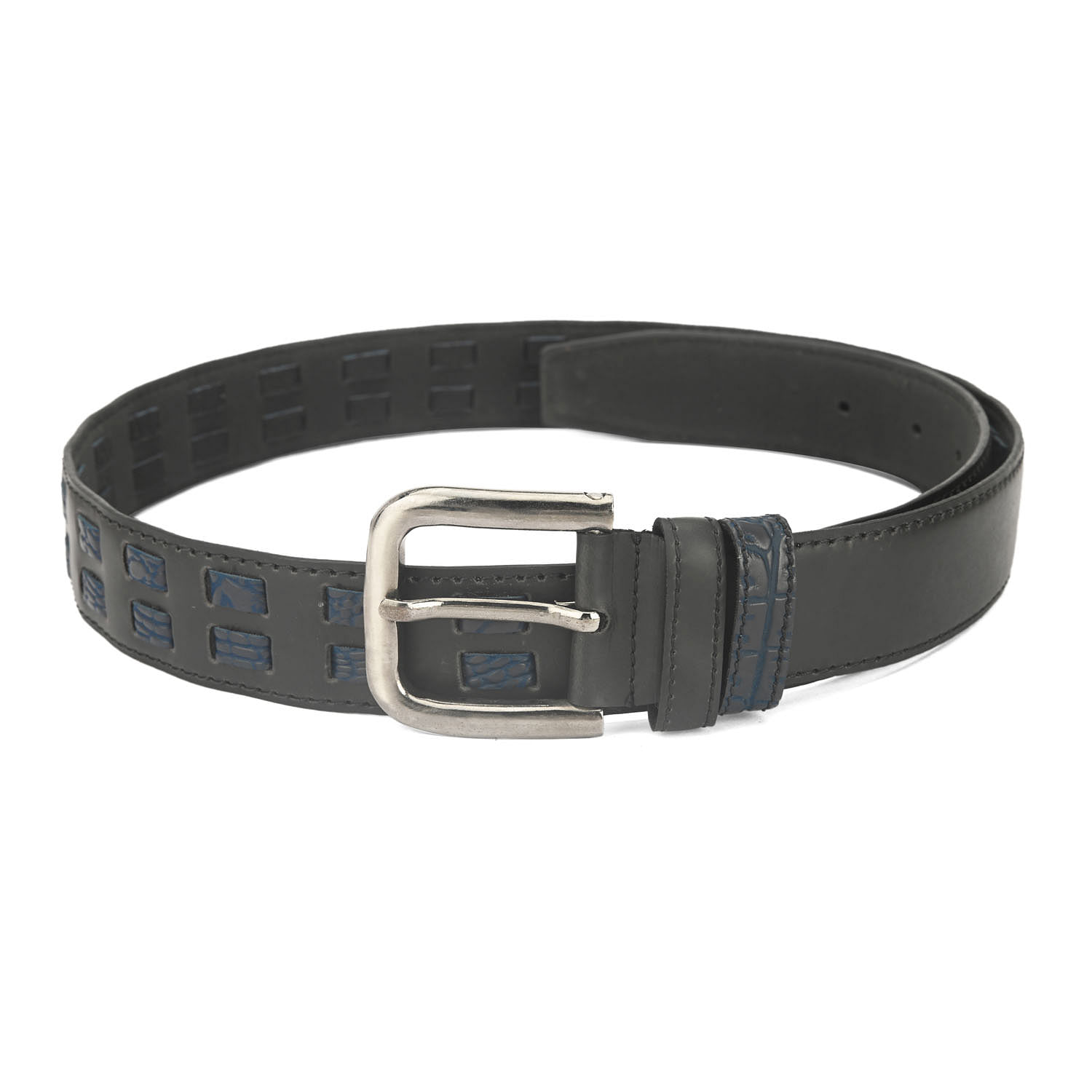 Men's Casual Textured Perforated Belt Black - LZ-CB-102