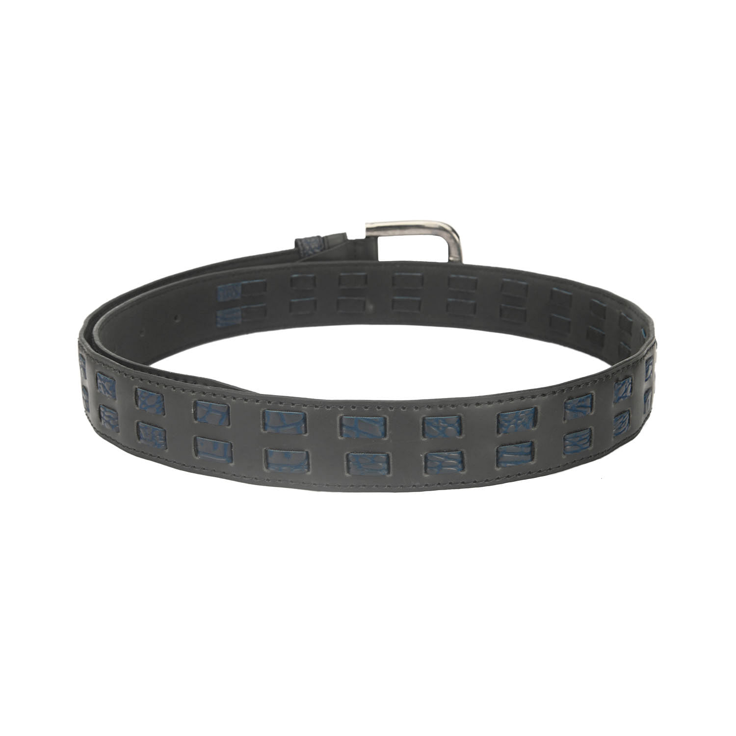 Men's Casual Textured Perforated Belt Black - LZ-CB-102