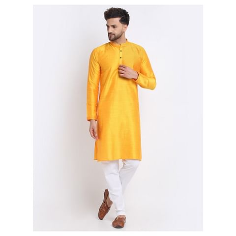 Authenzaa Estalio Full Sleeve Kurta TR-ET0005, Yellow 