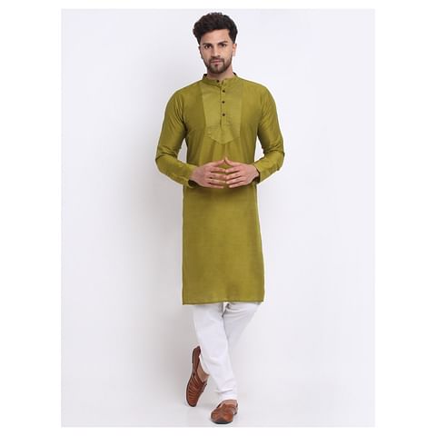 Authenzaa Estalio Full Sleeve Kurta TR-ET0006, Green