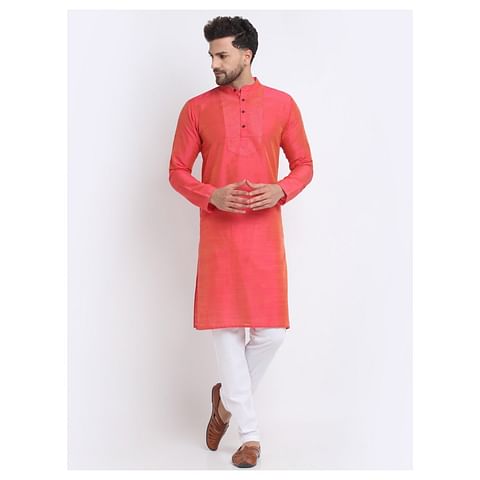 Authenzaa Estalio Full Sleeve Kurta TR-ET0006, Pink