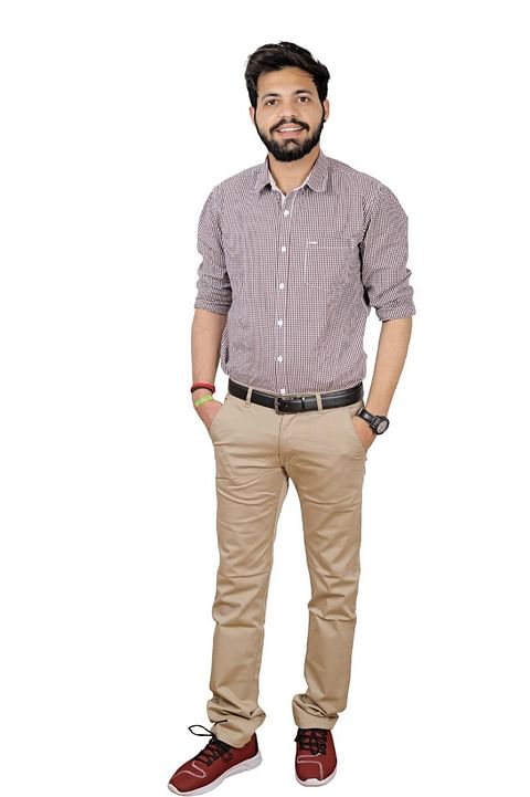 Authenzaa Men Casual Cotton Trouser CS-FS-0002, Beige