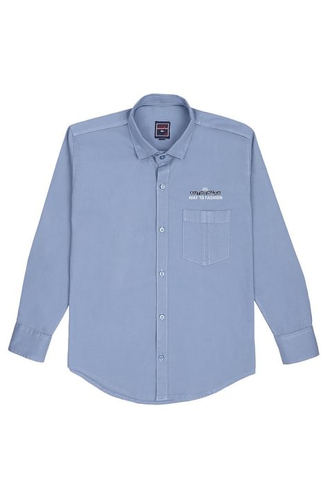 Authenzaa Full Sleeve Boy Shirt-SR0001, Light Blue 