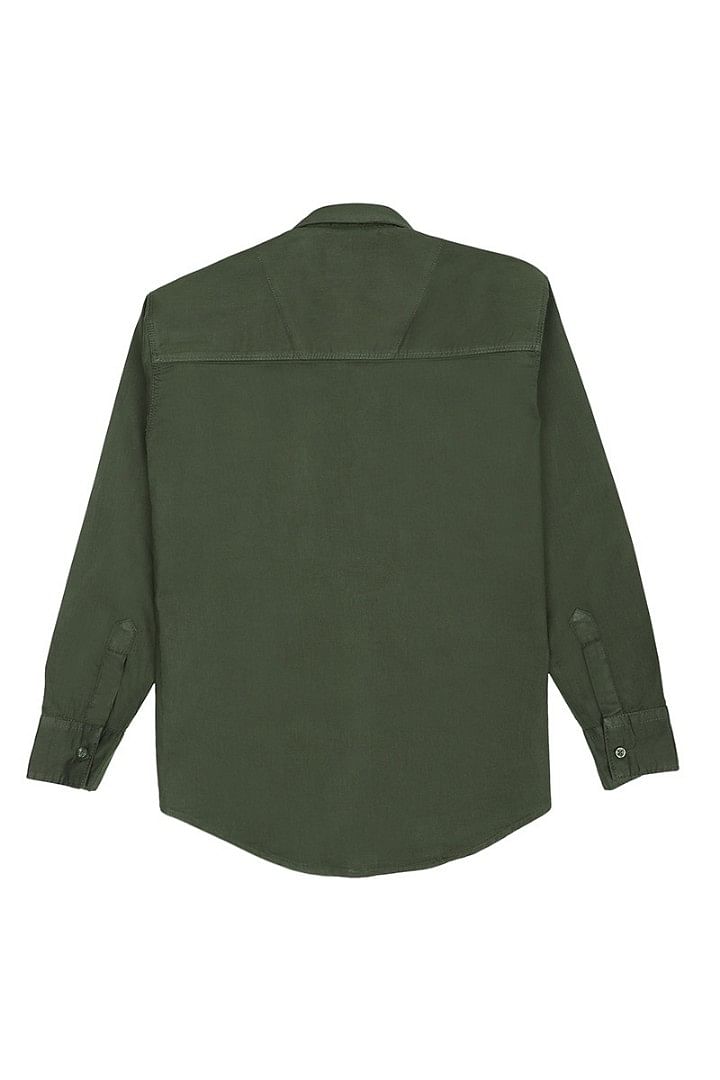 Authenzaa Full Sleeve Boy Shirt-SR0003, Green