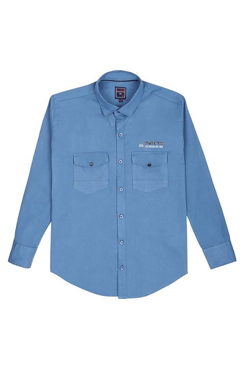 Authenzaa Full Sleeve Boy Shirt-SR0003, Sky Blue 