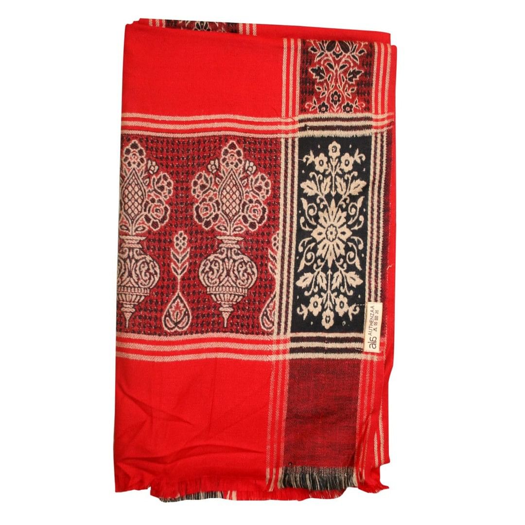 AUTH WMN SHAWL-0002, RED
