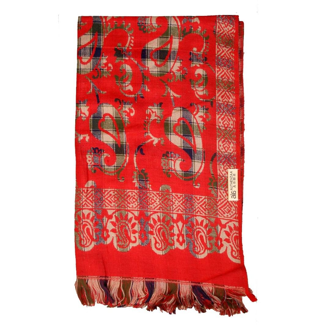 AUTH WMN SHAWL-0002, RED