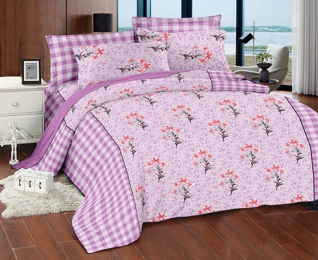 DOUBLE BEDSHEET TS 1342, PINK, KING SIZE 