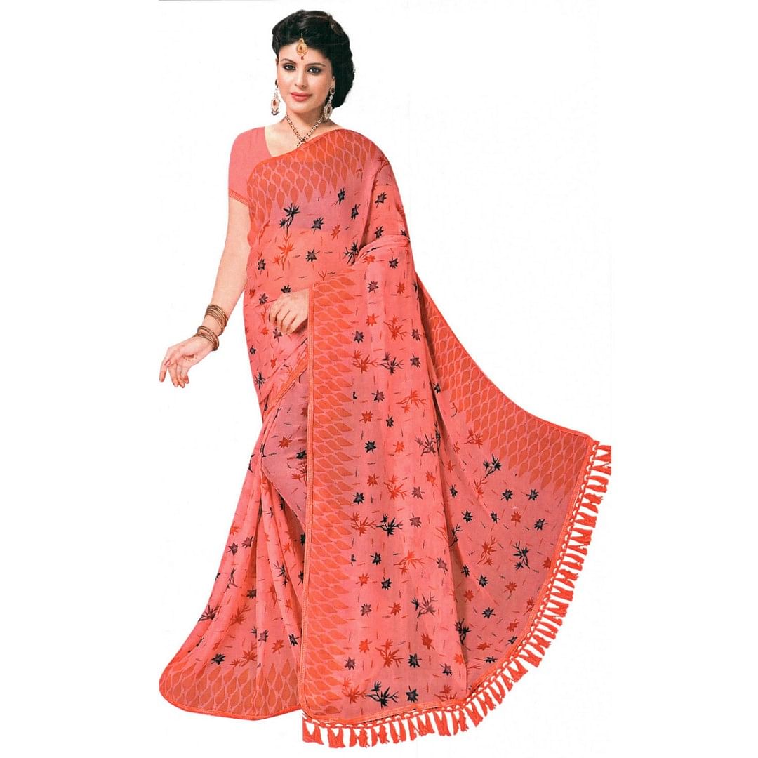 Authenzaa Rooplaxmi Saree RL-03 ,Peach 