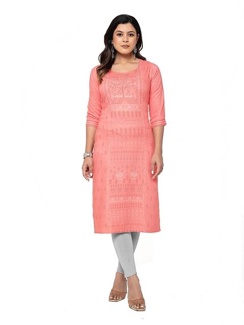 Authenzaa Women Kurti HRT12, Pink