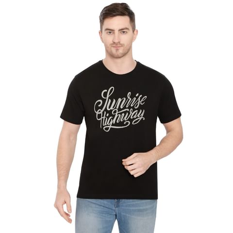 Authenzaa Casual Round Neck T-Shirt -CS-RN1001, Black