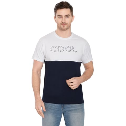 Authenzaa Casual Round Neck T-Shirt -CS-RN1002, W.Stripe