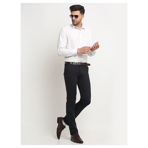 Authenzaa Men Casual Cotton Trouser CS-FS-0007, Navy