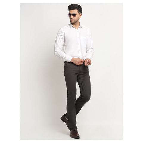 Authenzaa Men Casual Cotton Trouser-CS-FS-0007, Olive