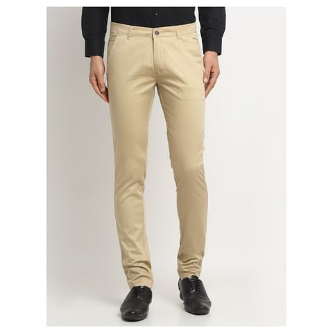 Authenzaa Men Casual Cotton Trouser CS-FS-0008, Khakhi