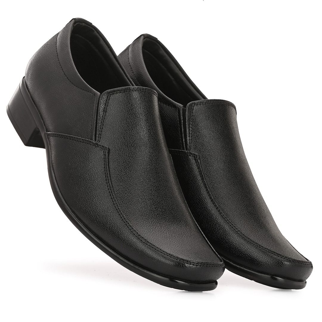 Pair-it Men Moccassin Formal Shoes-LZ-RYDER-137-Black