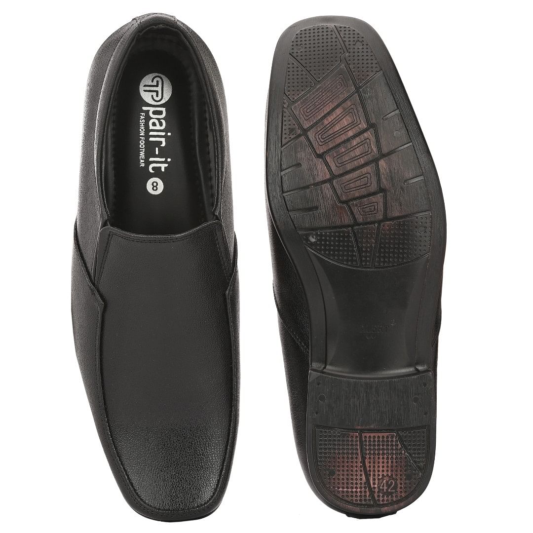 Pair-it Men Moccassin Formal Shoes-LZ-RYDER-137-Black
