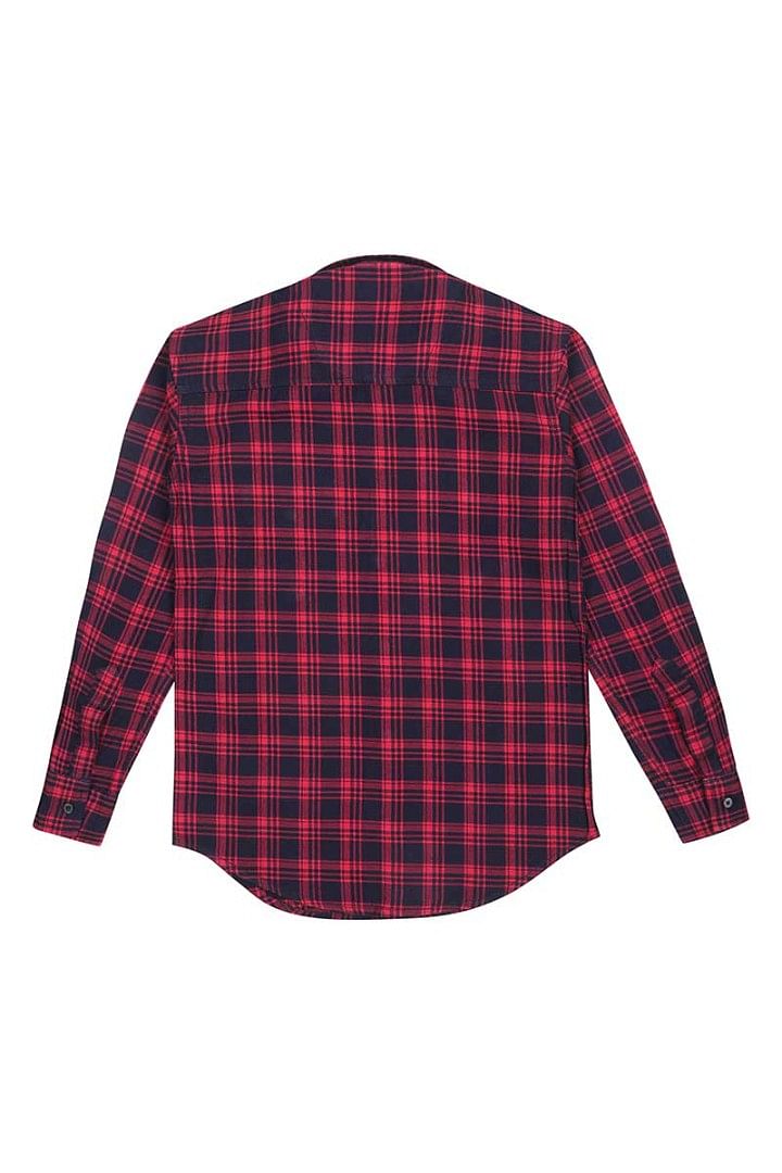 Authenzaa Full Sleeve Boy Shirt-SR0014, Red