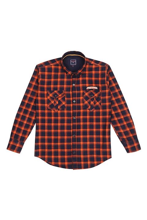 AU FS BOY IND SHIRT-SR0015, ORANGE