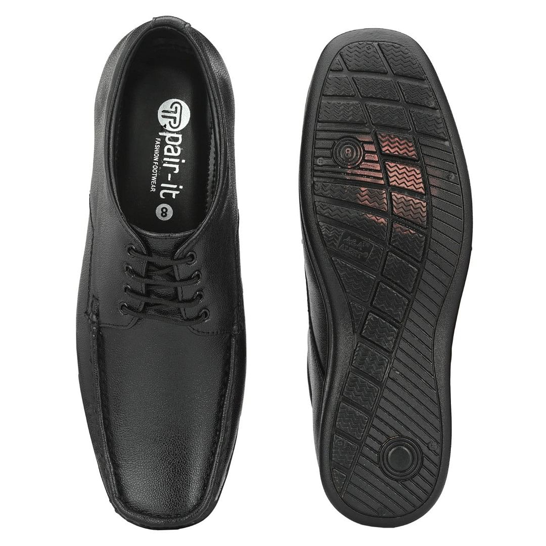Pair-it Men Derby Formal Shoes-LZ-RYDER-124- Black