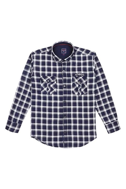 AU FS BOY IND SHIRT-SR0015, S.BLUE