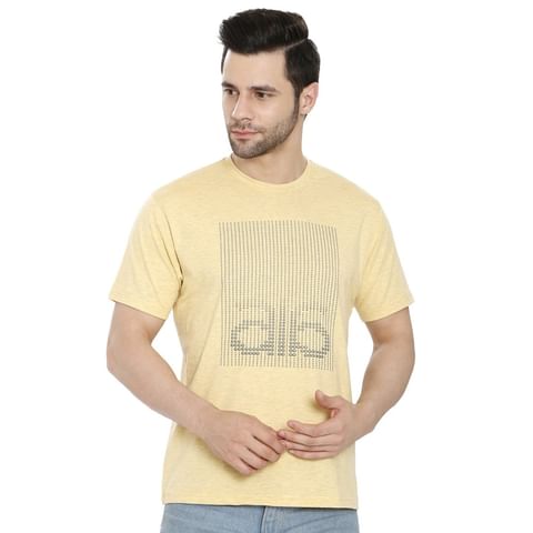 Authenzaa Casual Round Neck T-Shirt  CS-CA009, Golden