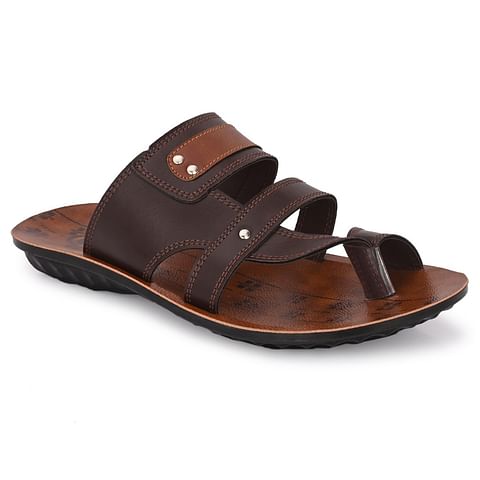 Pair-it Men's PU Slippers-DICTION076-Brown