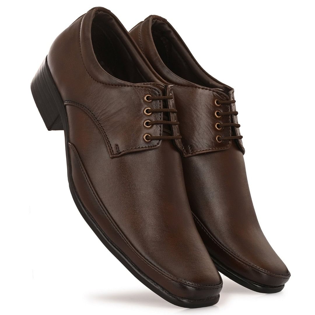 Pair-it Men Derby Formal Shoes-LZ-RYDER-133-Brown