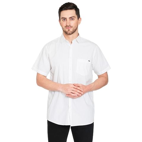 Authenzaa Men Half Sleeves Shirt-5002 White