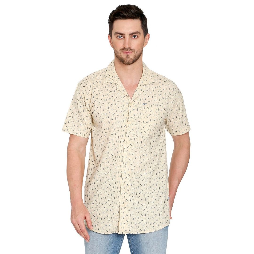 Authenzaa Men Half Sleeves Shirt-5005, Yellow