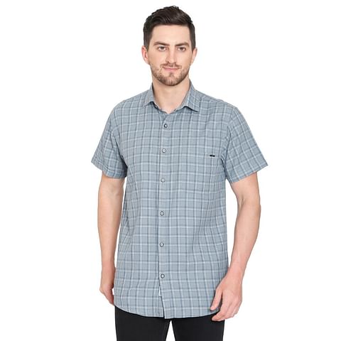 AUTHENZAA MN HALF SLEEVES SHIRT-5008, GREY