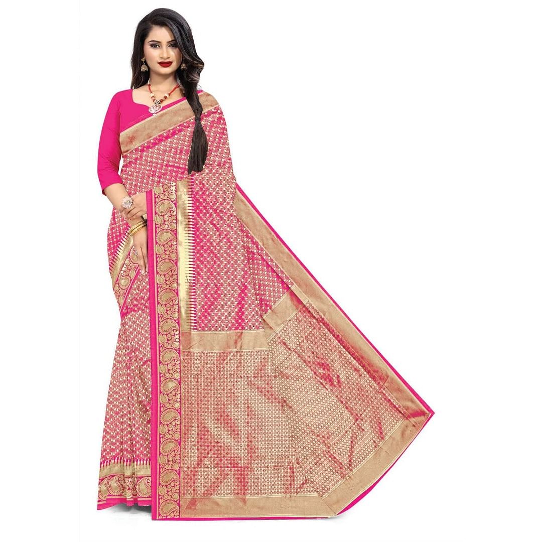 Authenzaa Kala Saree KL ETH0035 Magenta 