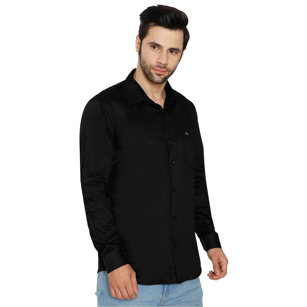 AZ MENS FORMAL SHIRT-0008, BLACK