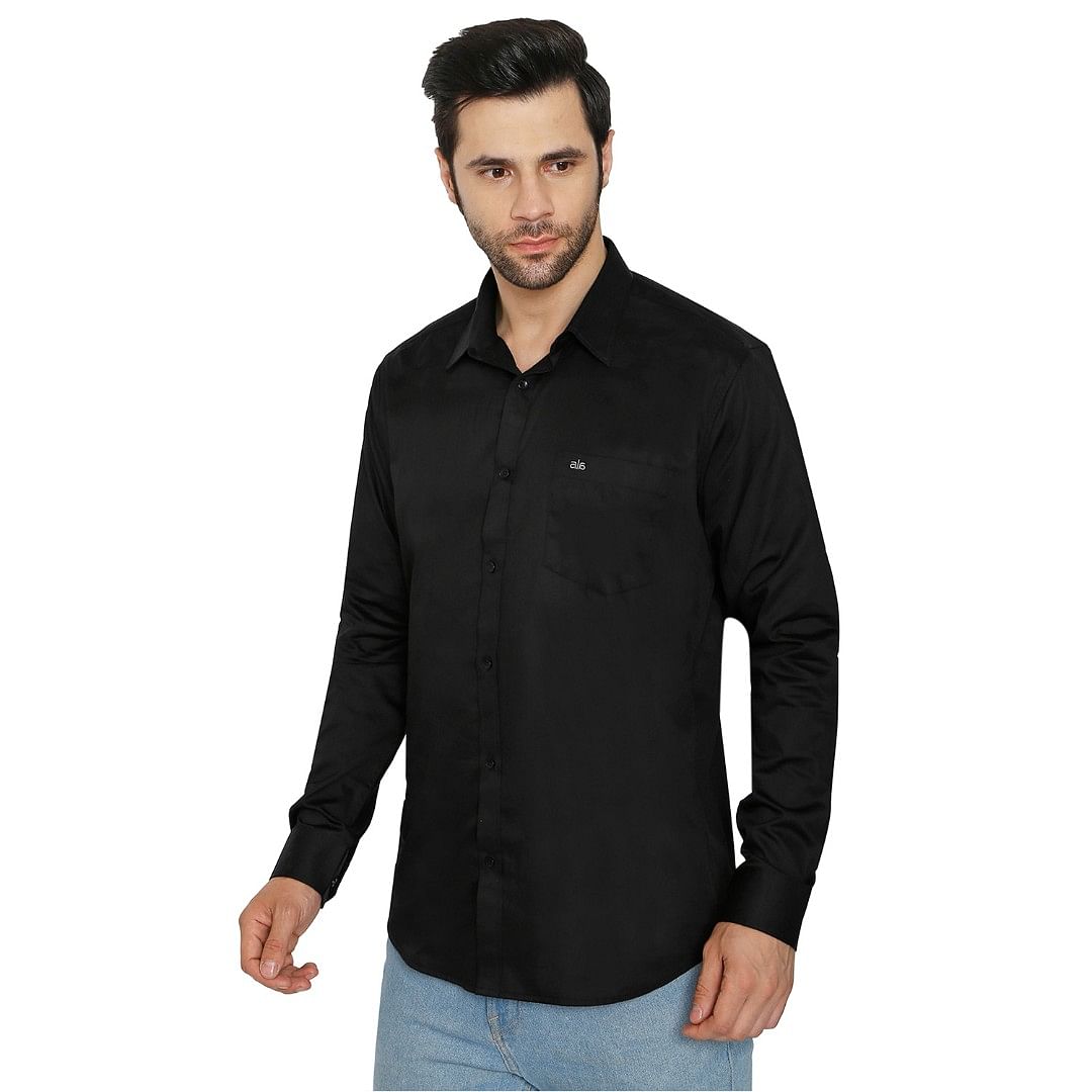 AZ MENS FORMAL SHIRT-0008, BLACK