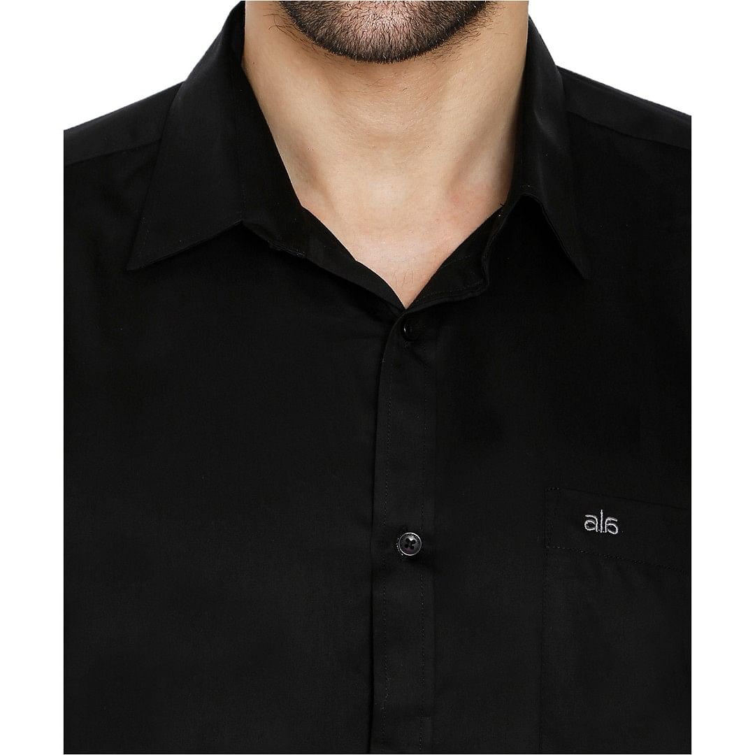 AZ MENS FORMAL SHIRT-0008, BLACK