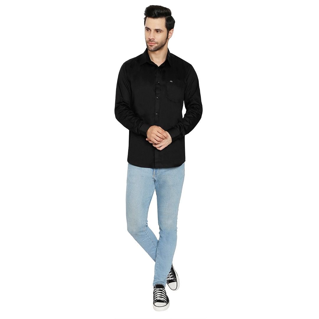 AZ MENS FORMAL SHIRT-0008, BLACK
