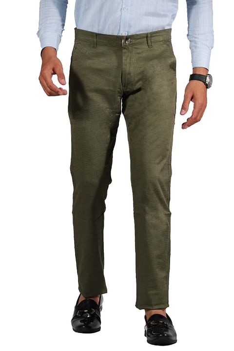 Authenzaa Men Chinos Casual Trouser CS-SC0003, Steel Grey