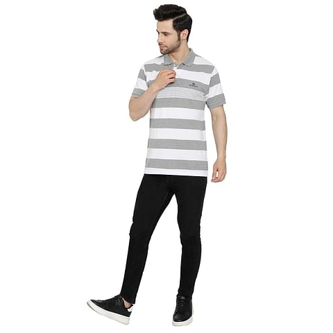 AUTHENZAA MENS POLO T-SHIRT-PL1003, GREY