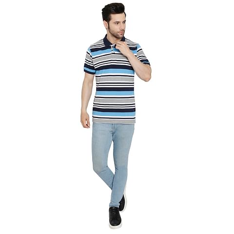 AUTHENZAA MENS POLO T-SHIRT-PL1003, N.BLUE