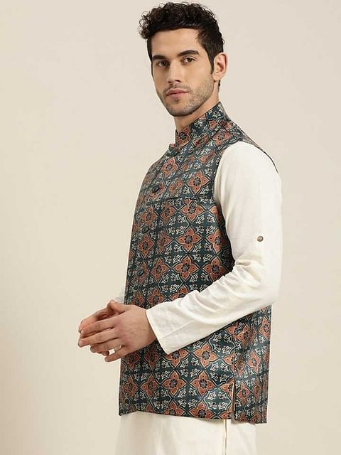 Authenzaa Men'S Waistcoat ETH-WC0017, Grey