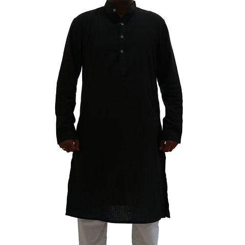 Authenzaa Ehnos Full Sleeve Kurta TR-EK2001, Black