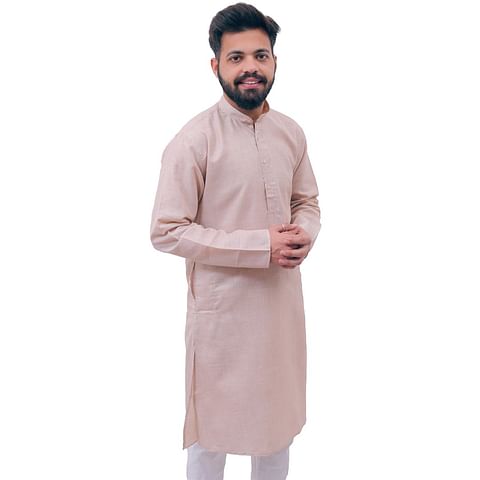 Authenzaa Ehnos Full Sleeve Kurta TR-EK2001, Beige 